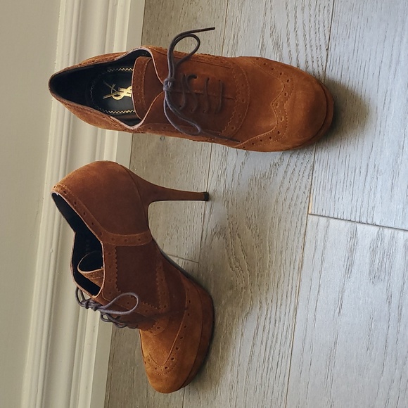 YSL Brown Platform Heels - Picture 2 of 10